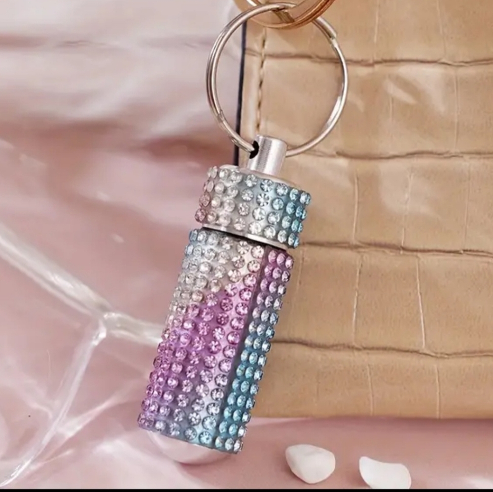 Multi colored rhinestone keychain